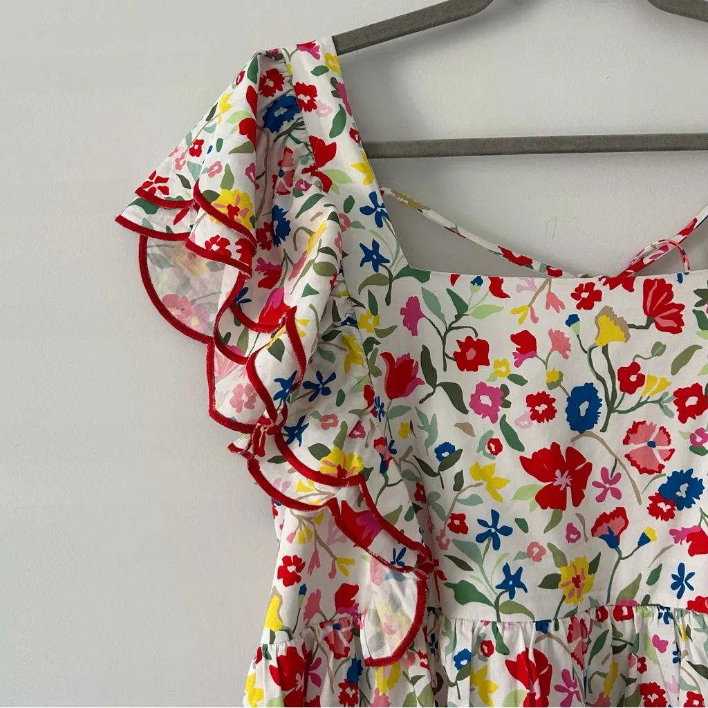 Crosby by Mollie Burch Multi Color Floral Ruffle Tiered Frida Midi Dress XL - Image 3