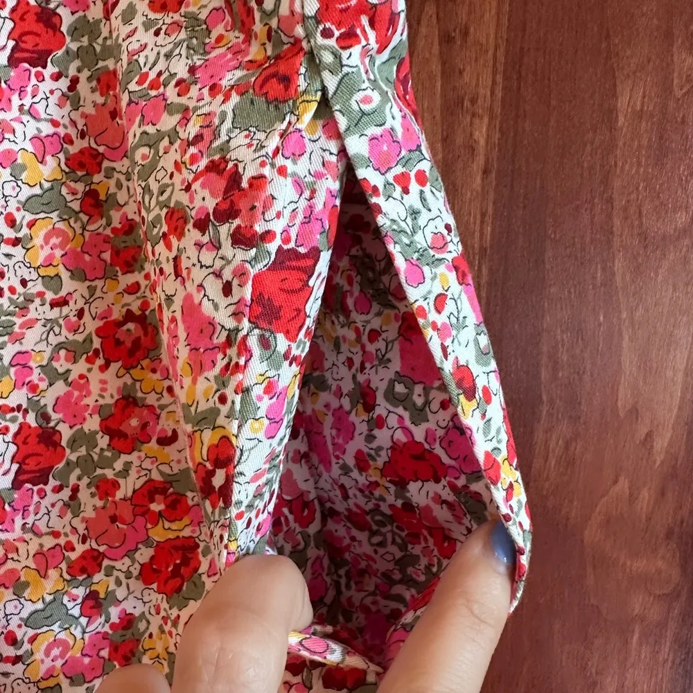 Emmelee for Francesa's Collection Pink Floral Short Skirt‎ Sz Large 100% Cotton - Image 7