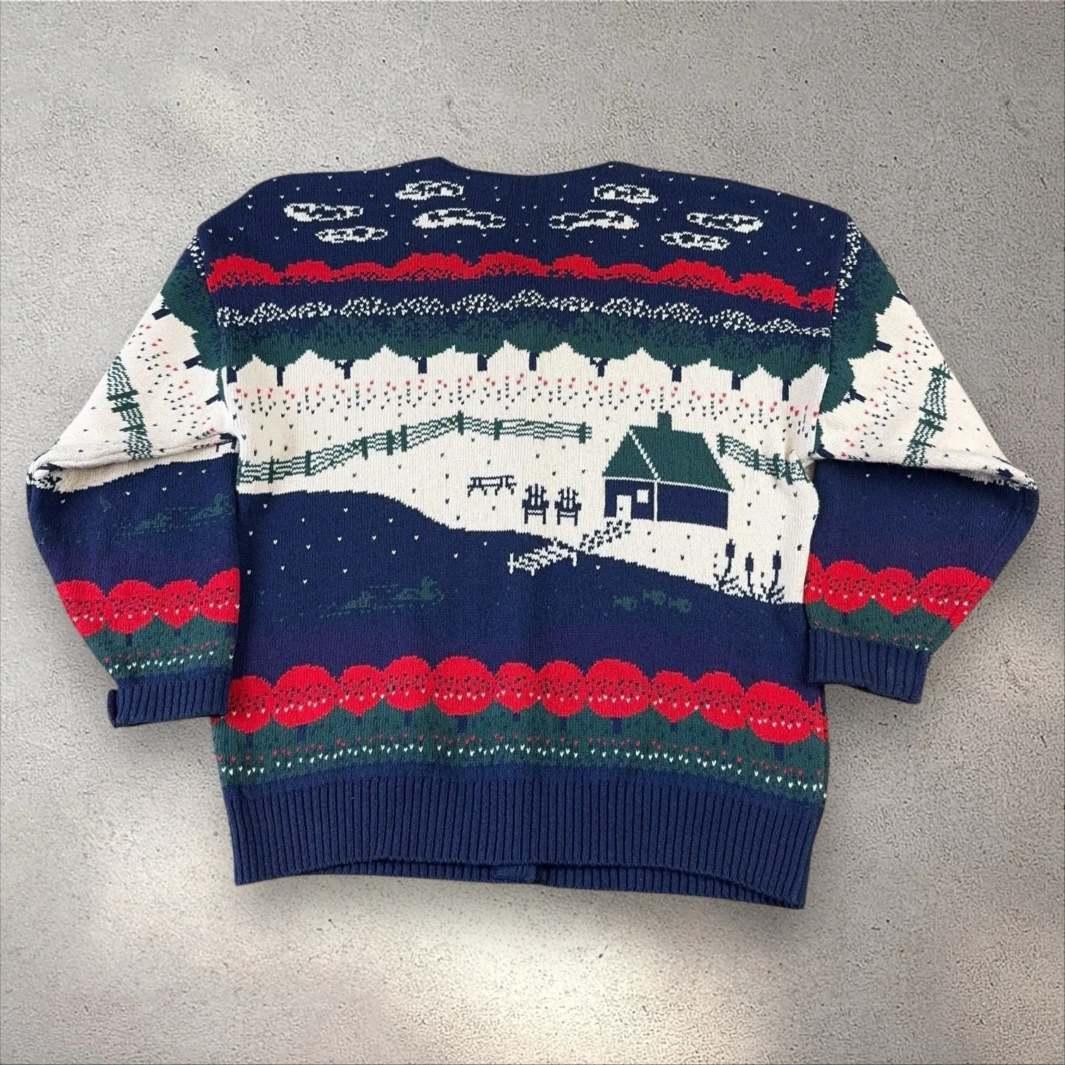 Vtg Northern Reflections Cardigan Sweater Winter Cabin Ducks Cottagecore Sz M - Image 3