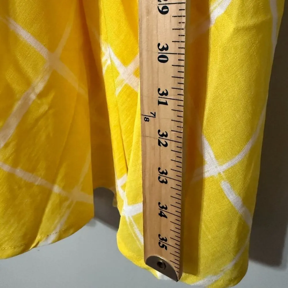 MOON RIVER women’s size medium puff sleeve Yellow Cold Shoulder Dress lined NWT - Image 3