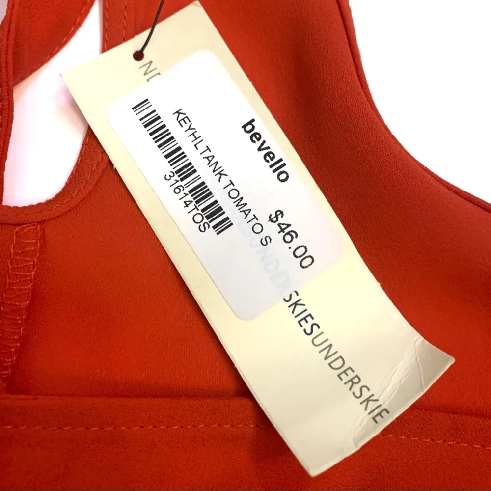NWT Under Skies Bevello Boutique Orange Halter Back Tank Top Size S - Image 2