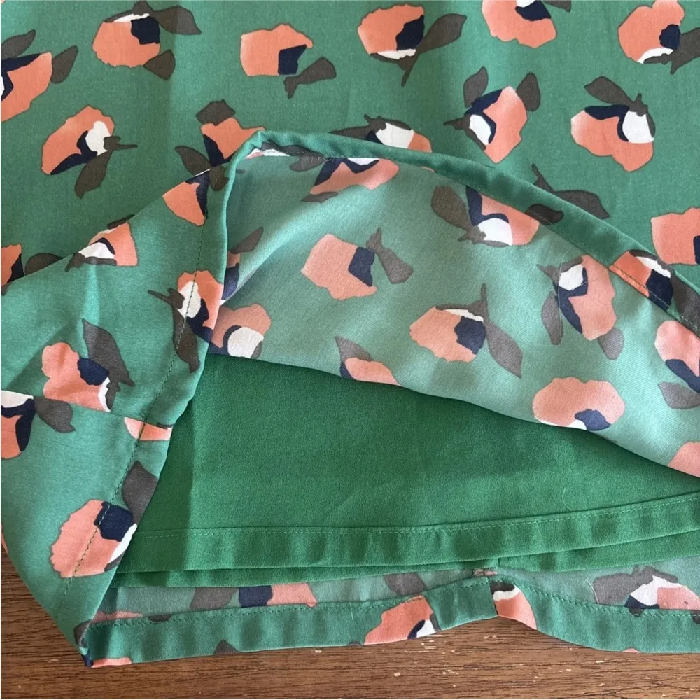 Jade Melody Tam Floral Print Dress With Bell Sleeve Size Small NWT Green - Image 9