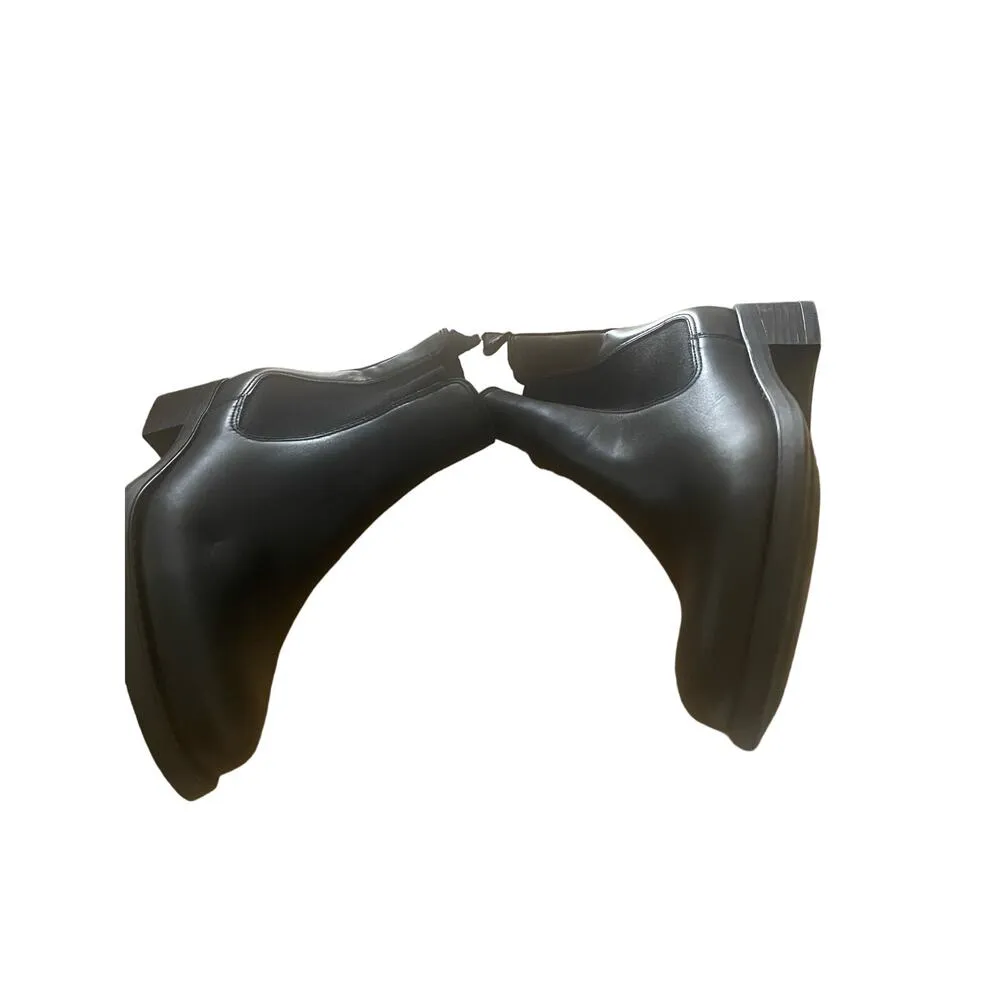 Black All leather Tapered Toe Womens Boots, S52 Size 6 - Image 6