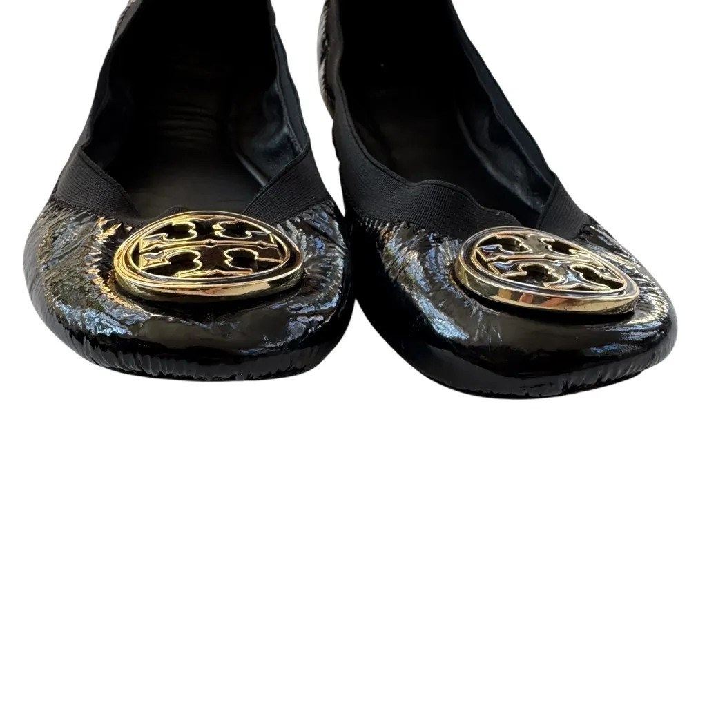 Tory Burch  Caroline Ballet Flats Black Patent Leather Size 9.5 - Image 5