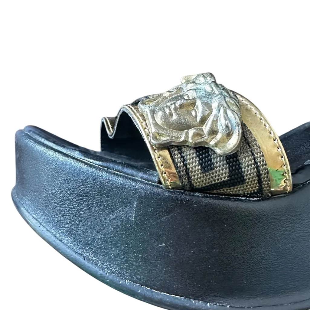 Versace Women’s Medusa Wedge Heels - Image 8