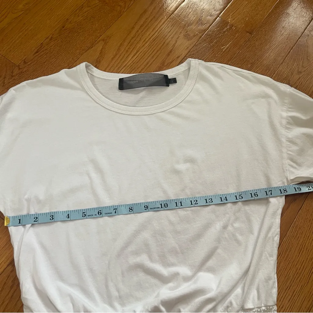 Code x Mode White Smocked Waist Short Sleeve Top classic Casual minimalist Sz L - Image 7