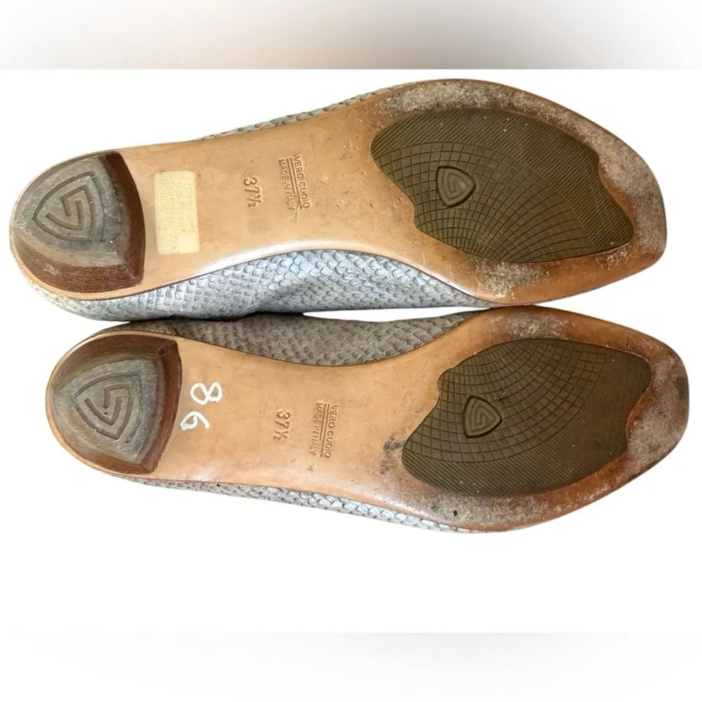 Attilio Giusti Leombruni Elegant Textured Leather Snakeskin Flats Size 7 Women’s - Image 7