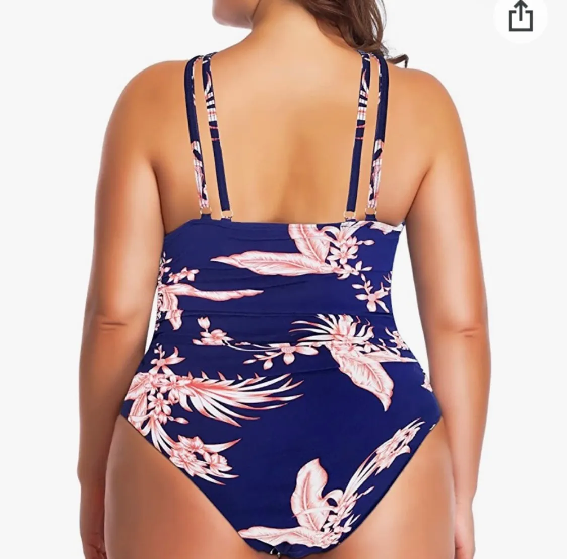 Tummy Control Ruched  Front Cross Backless one piece swimwear - Image 4