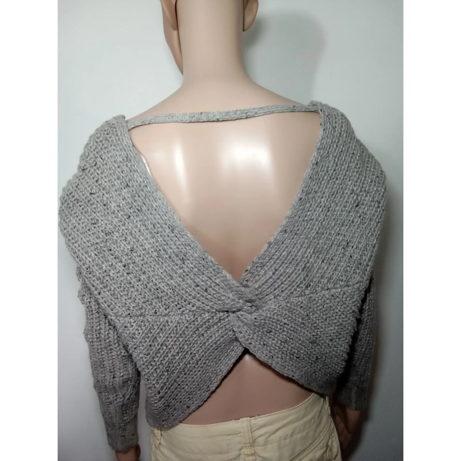 Ruby Moon sz sm gray crop sweater wool‎ blend - Image 5