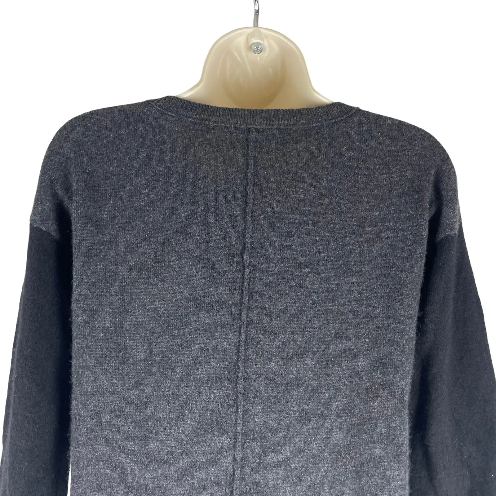 360 Cashmere Colorblock Crew Neck Tunic Sweater Gray Black Size XS - Image 8