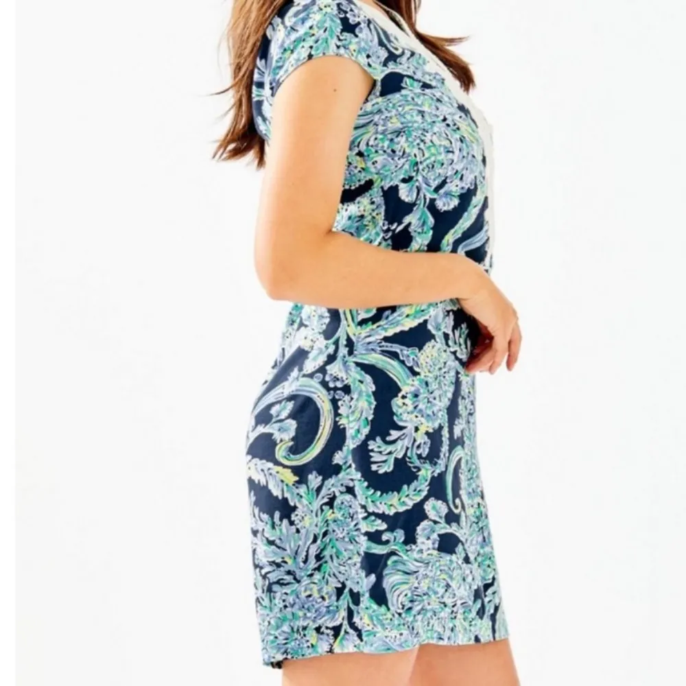 Lilly Pulitzer Madia Tunic Dress High Tide Navy Scuba Doo White Green‎ Size XXS - Image 5