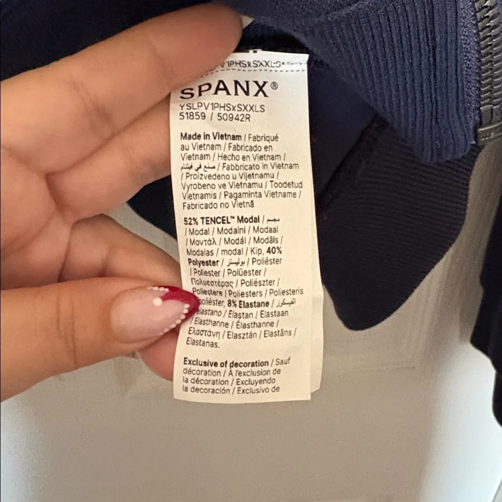 SPANX AirEssentials Pique Full Zip Track Suit Set Blue Size L - Image 6