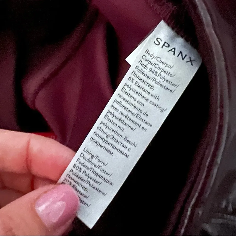 SPANX Faux Patent Leather Leggings Ruby size S - Image 6