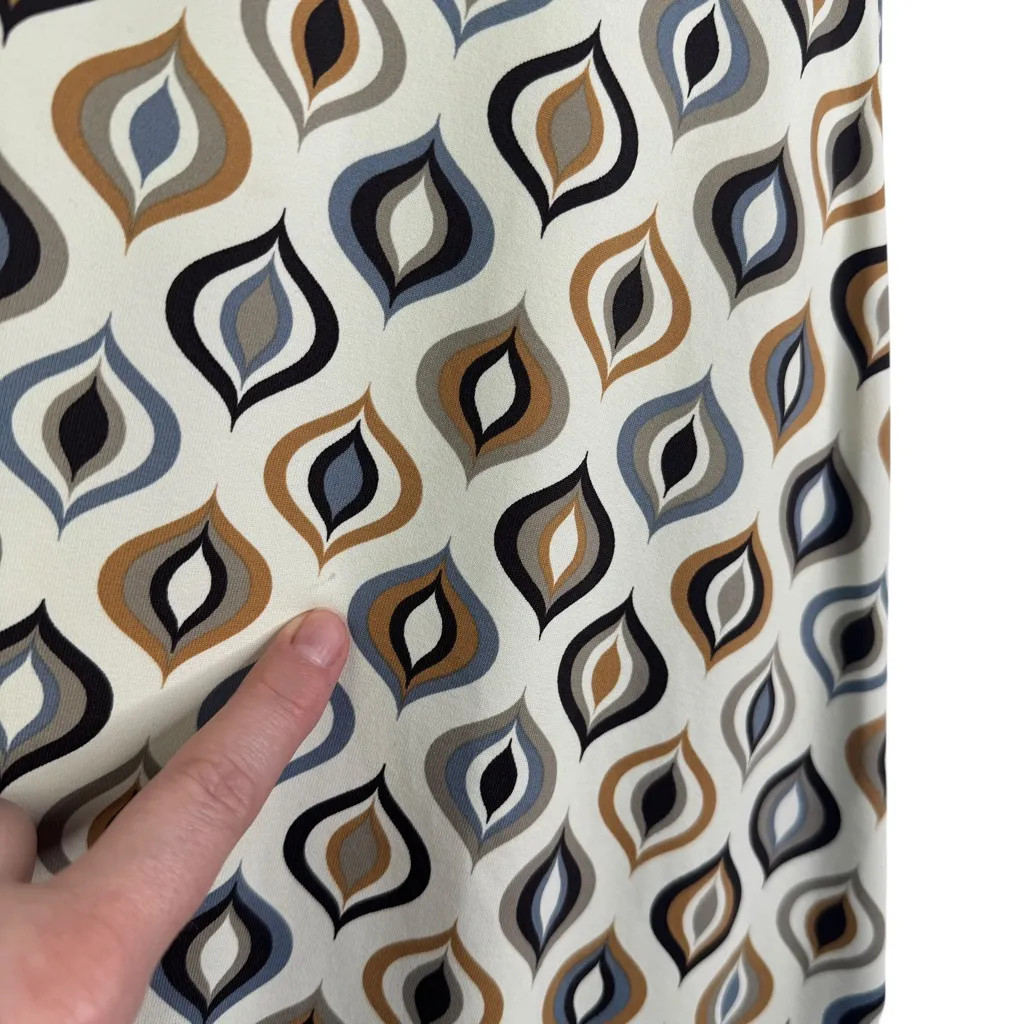 J. McLaughlin Catalina Cloth Retro Mod Knee Length Dress Brown‎ Cream V - Image 4