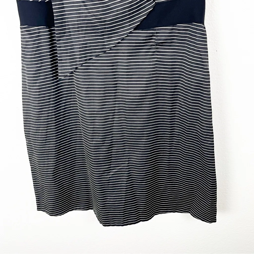 3.1 PHILLIP LIM Black Striped Silk Blend Sleeveless V-Neck Silk Lined Dress 8 - Image 10