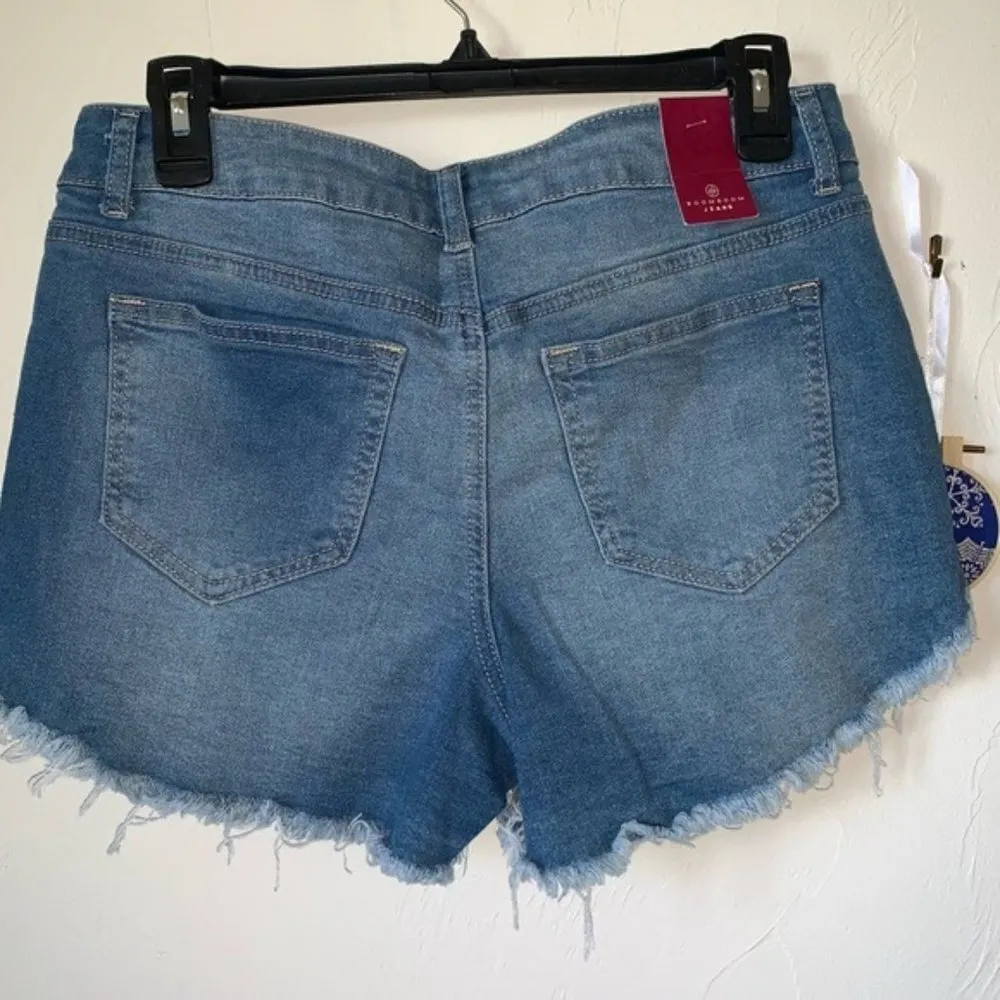 BoomBoom Jeans Frayed Hem Mid-Rise Shorts Size 11 - Image 7