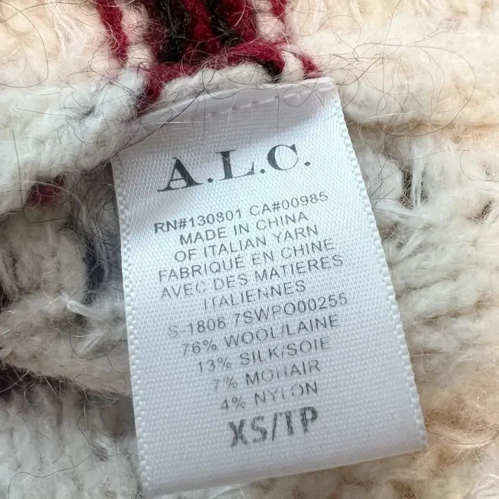 A.L.C. Zaira Striped Turtleneck Sweater Mohair Blend size‎ XS - Image 7