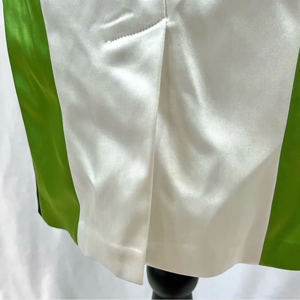 Jax black white and green color block strapless satin dress size 6 - Image 5