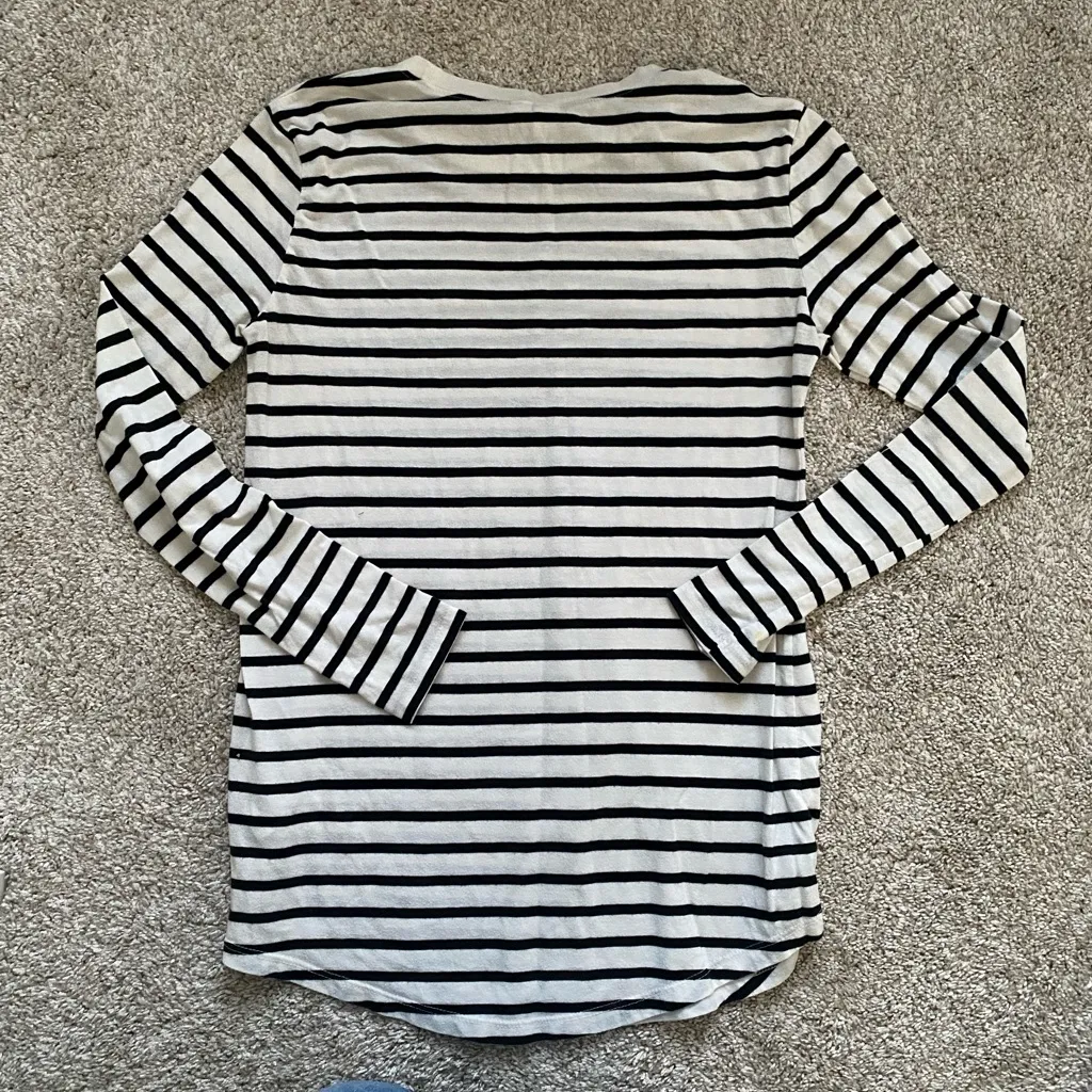 BP Black and White Striped Long Sleeve Top - Image 7