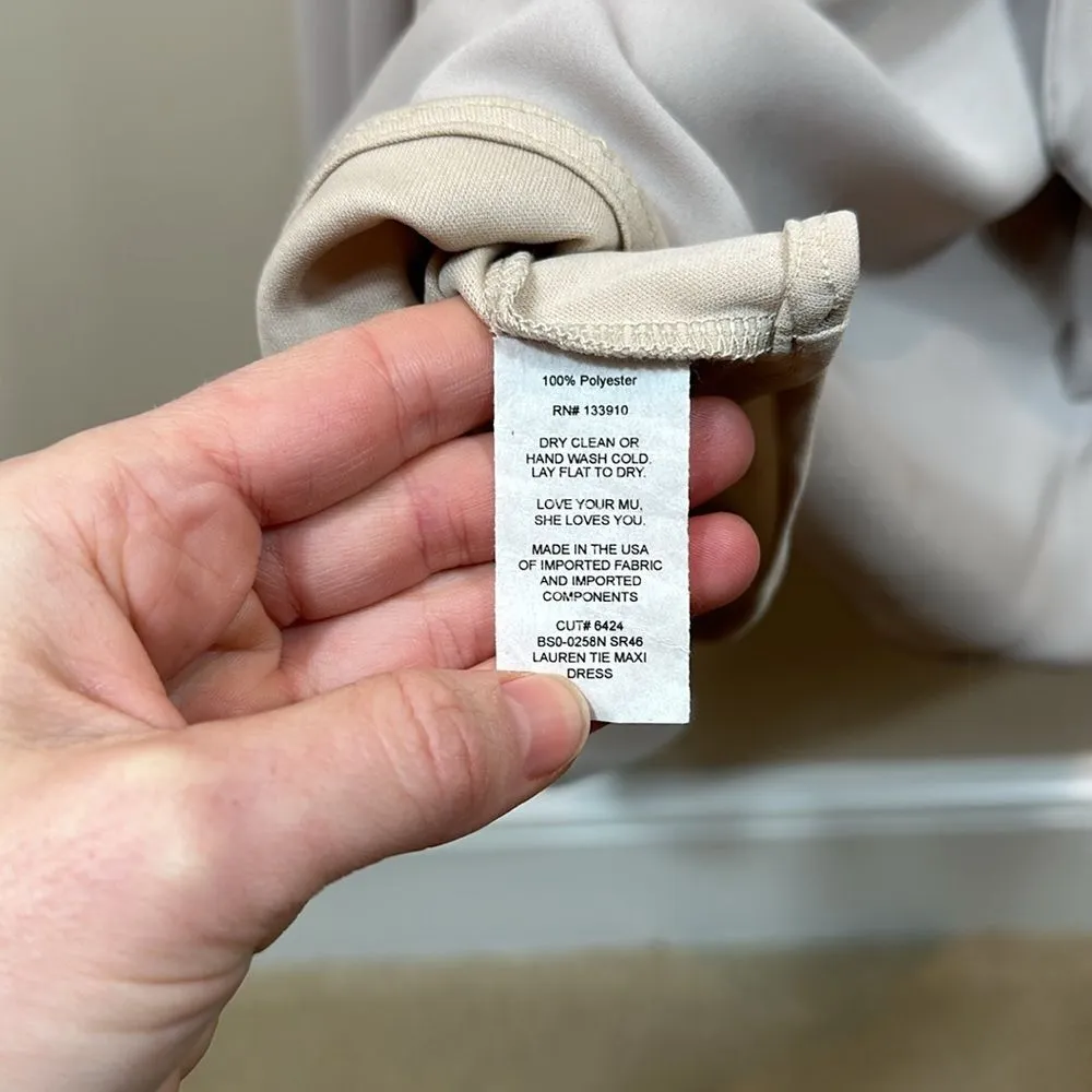 Show Me Your Mumu Lauren Tie Maxi Dress Show Me The Ring Crisp Small SR46 - Image 11