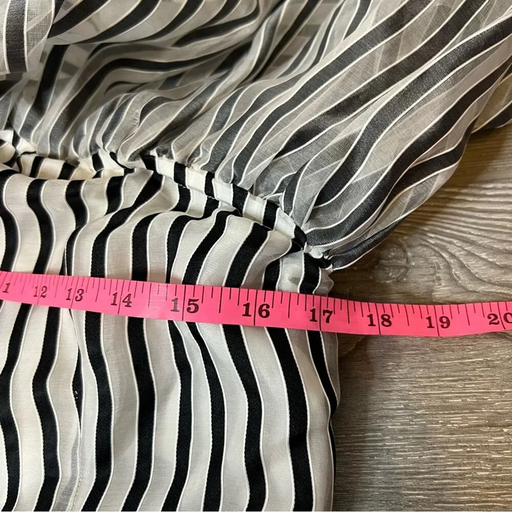 NWT Doncaster organza striped one shoulder ruffle top sz 4 - Image 3