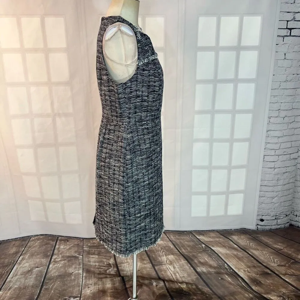 J crew navy sleeveless tweed sheath dress size 6 - Image 4