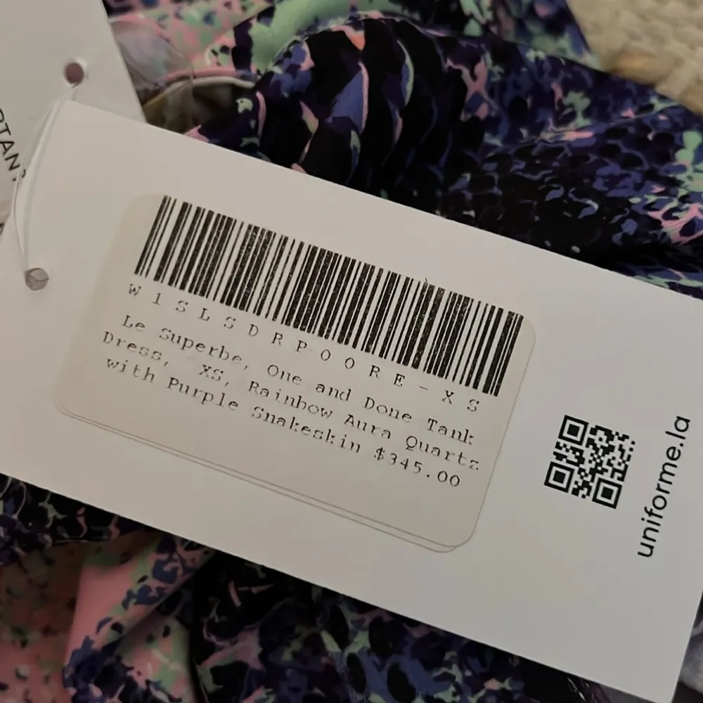 LeSuperbe One And Done Tank Dress Rainbow Aura Quartz With Purple Snakeskin NEW Size XS - Image 5