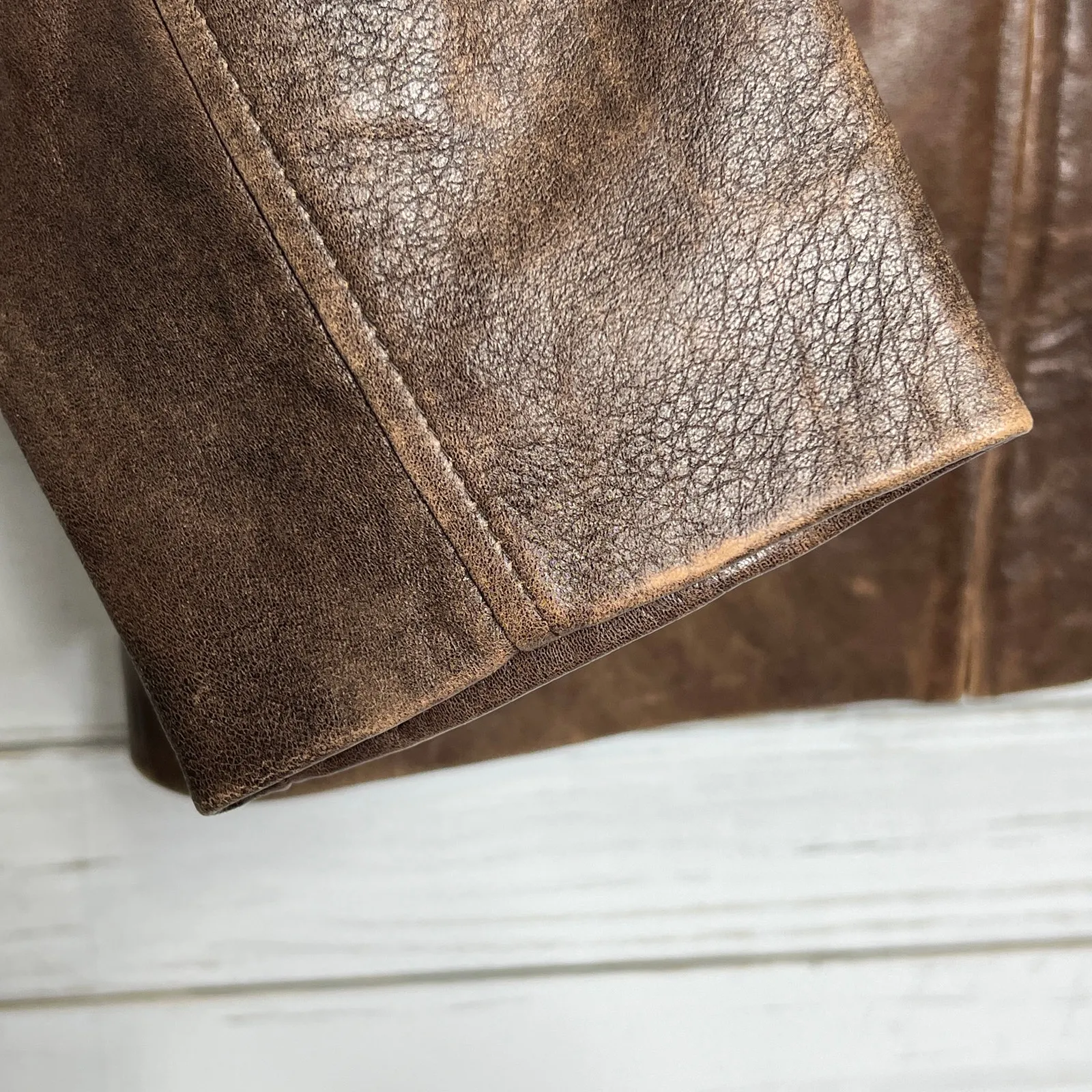 Cabela’s Women’s Genuine Leather Jacket Brown Size Large Zip Front - Image 8