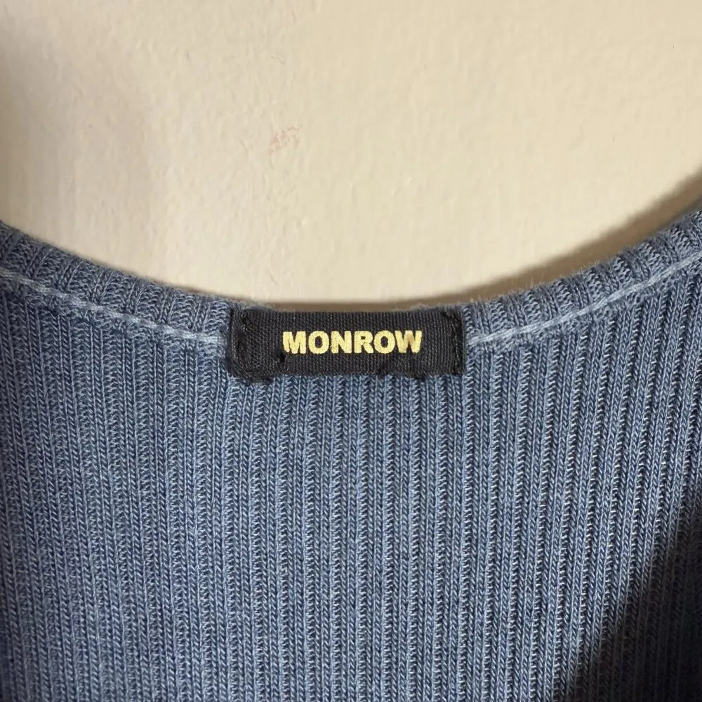 NWOT Revolve Monrow Striped Tank Midi Dress Women's Small Blue Steel Ribbed - Image 12