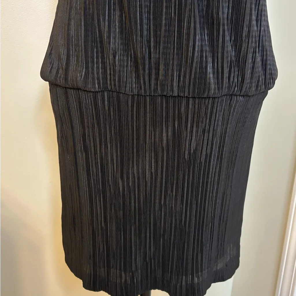 Laundry By Shelli Segal Black Pleated Midi Dress Size 4 - Image 2