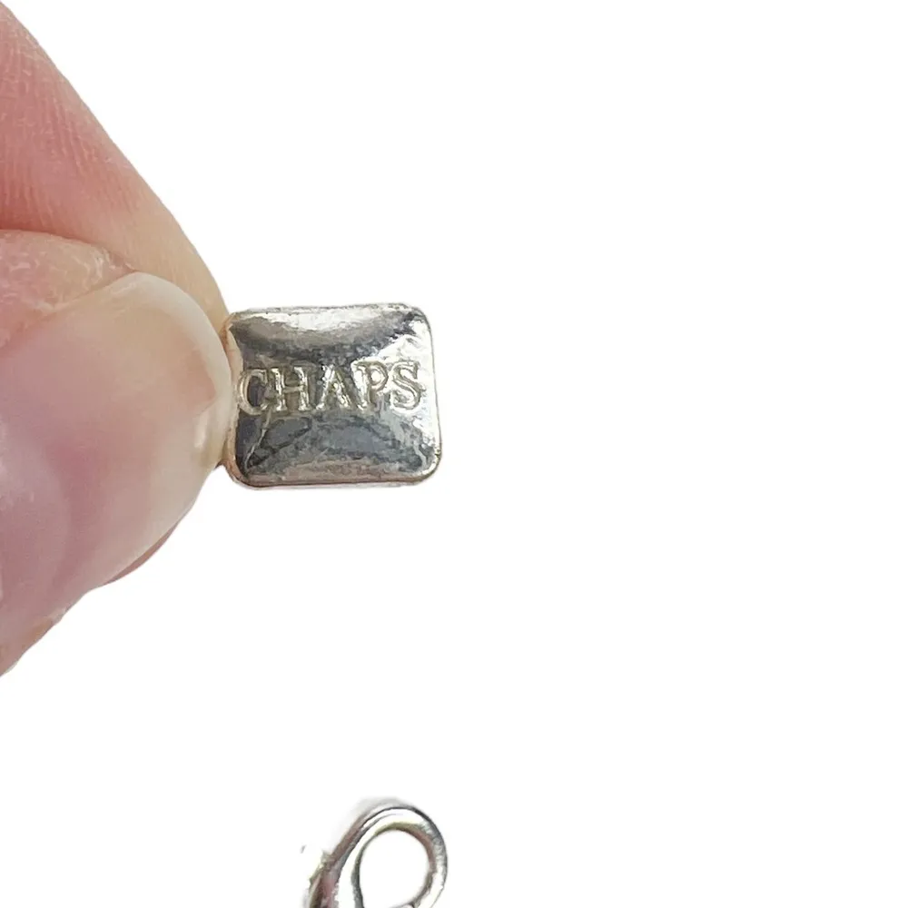 CHAPS Bright Silver Tone Multi Strand & Gold Tone Criss Cross Spacer Necklace - Image 7