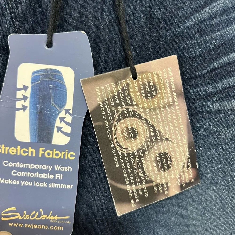 Salt Works Medium Rise Boot Cut Jeans Dark Wash Size 8 New - Image 53