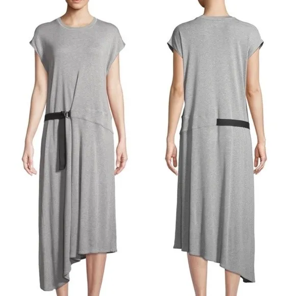 Rag & Bone Ophelia Midi Tee Dress Heather Gray Asymmetrical Hem Women’s Size XS - Image 15
