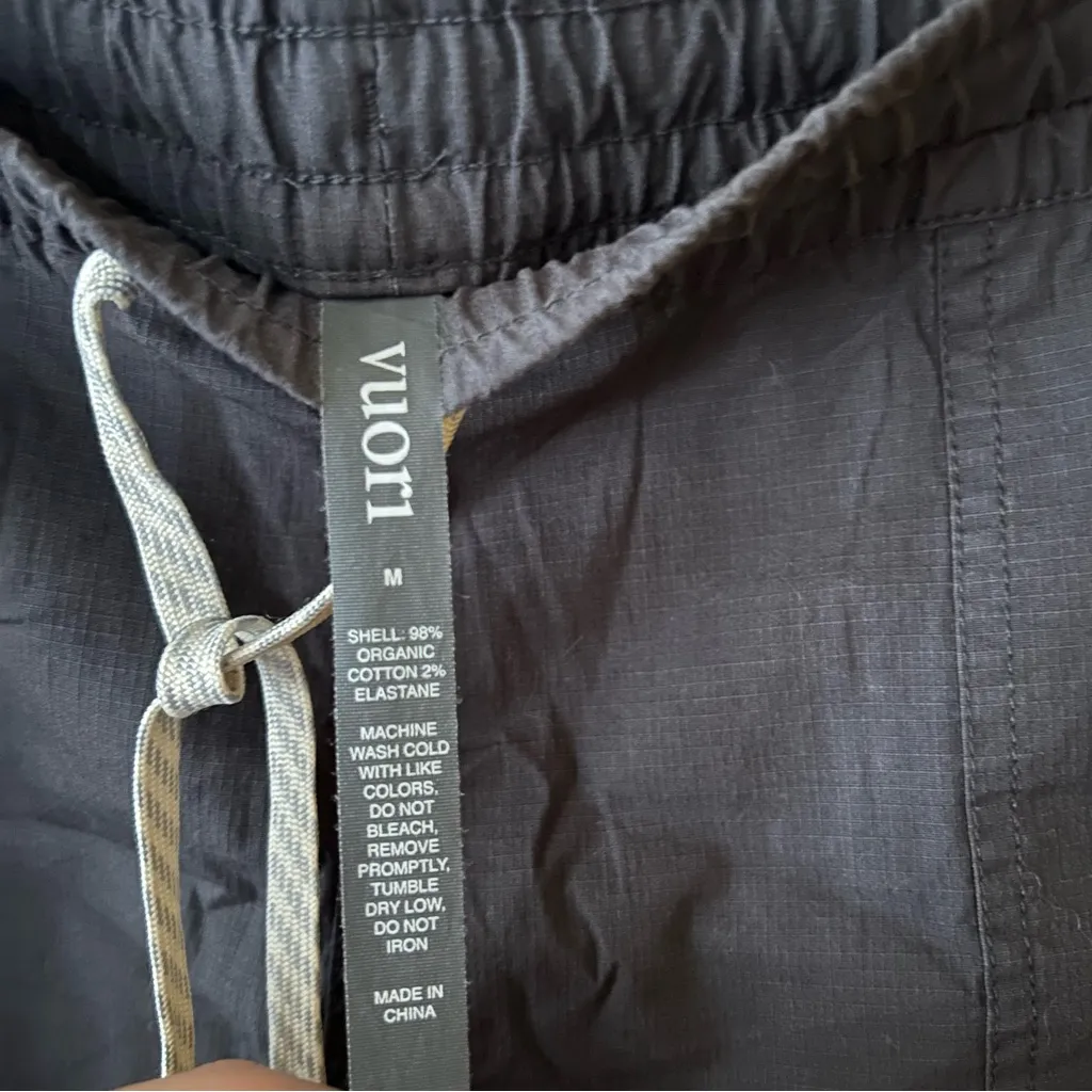 Vuori Ripstop Organic Cotton Pull On Drawstring Shorts Elastic Gray Size M - Image 4