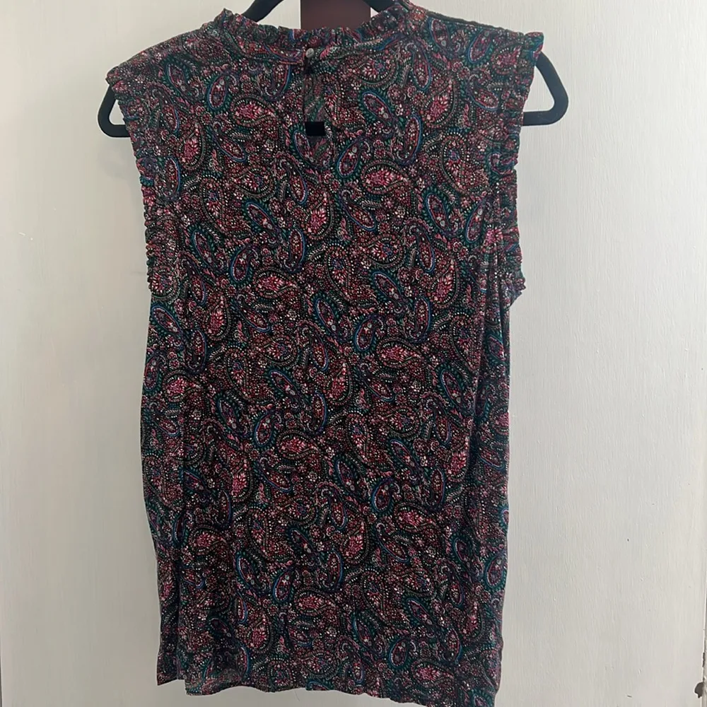 Loft Paisley Sleeveless Top - Multicolor size large - Image 2