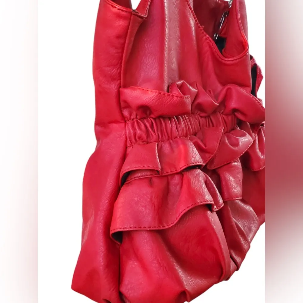 Nwot Red Purse w/ Ruffle detail - Image 14
