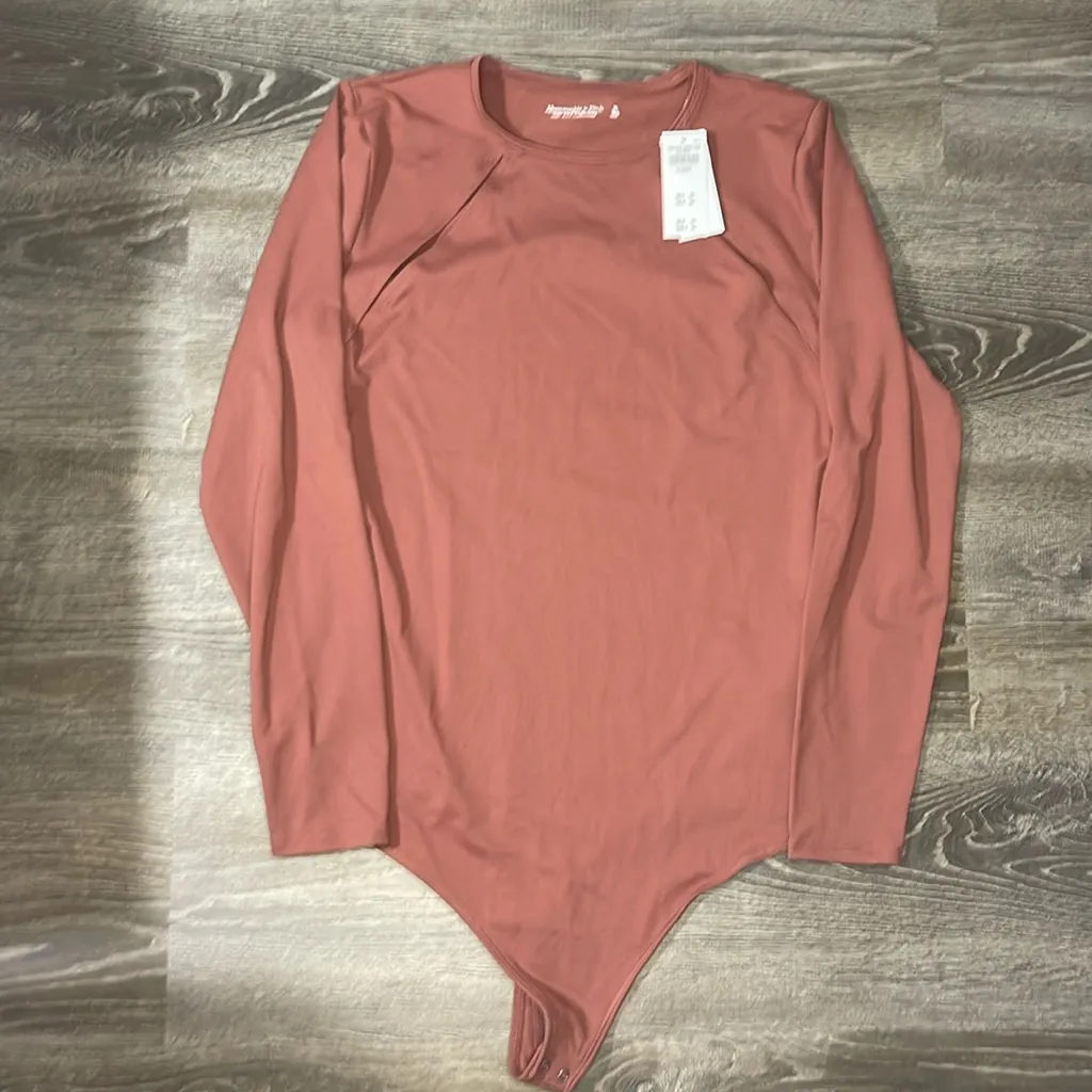 Abercrombie & Fitch NEW Seamless Ribbed Cutout Bodysuit Wine Size XL‎ - Image 2