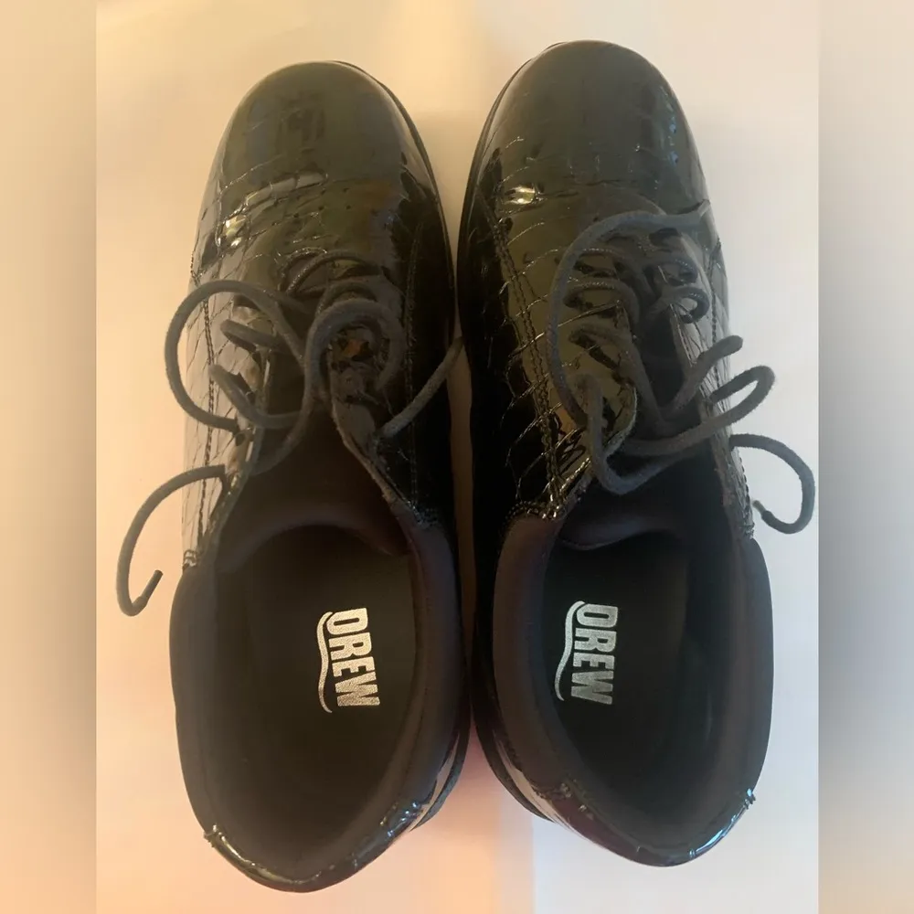 Drew  Tulip Orthopedic Support Comfort Travel Shoes Black Croc Style Size 8 Wide - Image 3