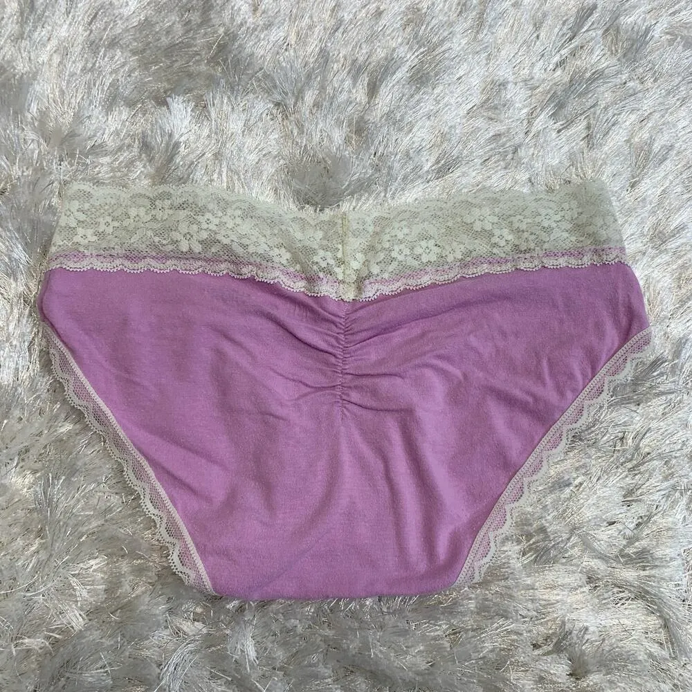 Aerie Pink Lace Trimmed Boybrief Sz XS Ruched Back - Image 2