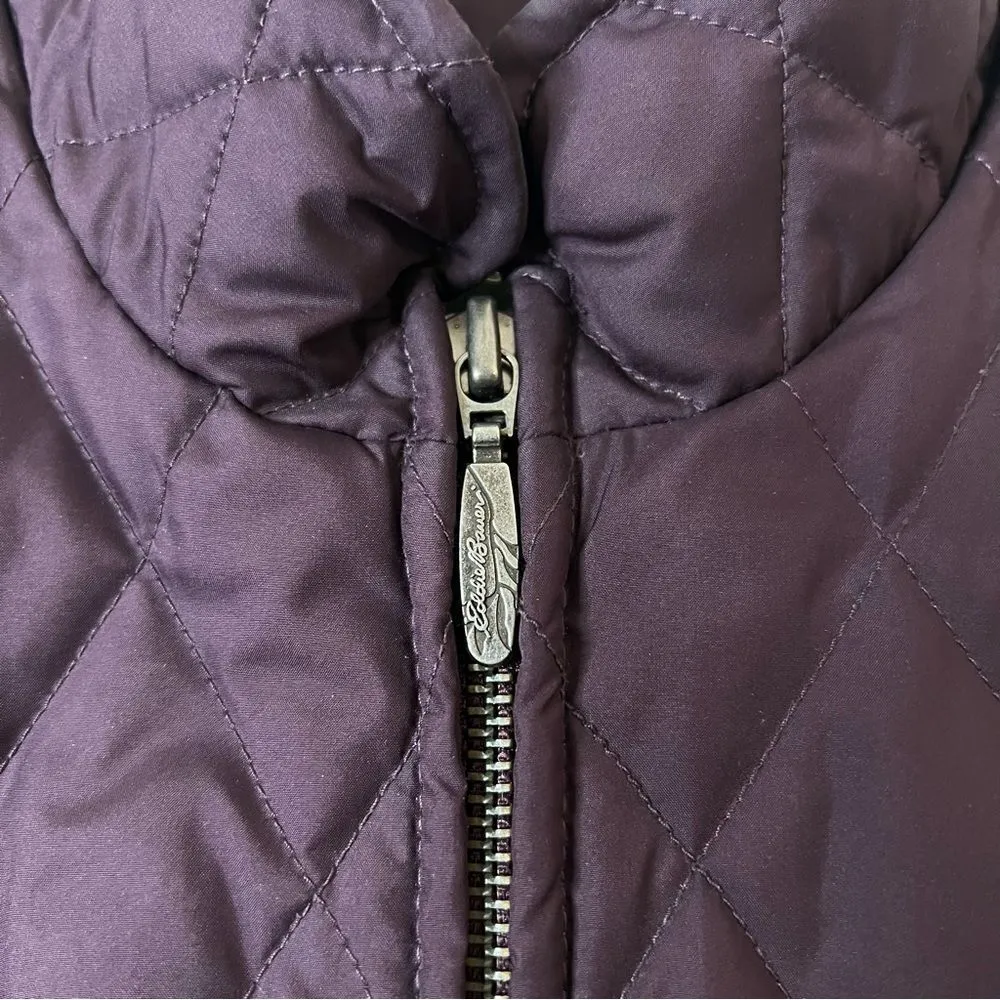 Eddie Bauer woman’s premium Goose Down quilted Embroidered zip up Vest Large - Image 8