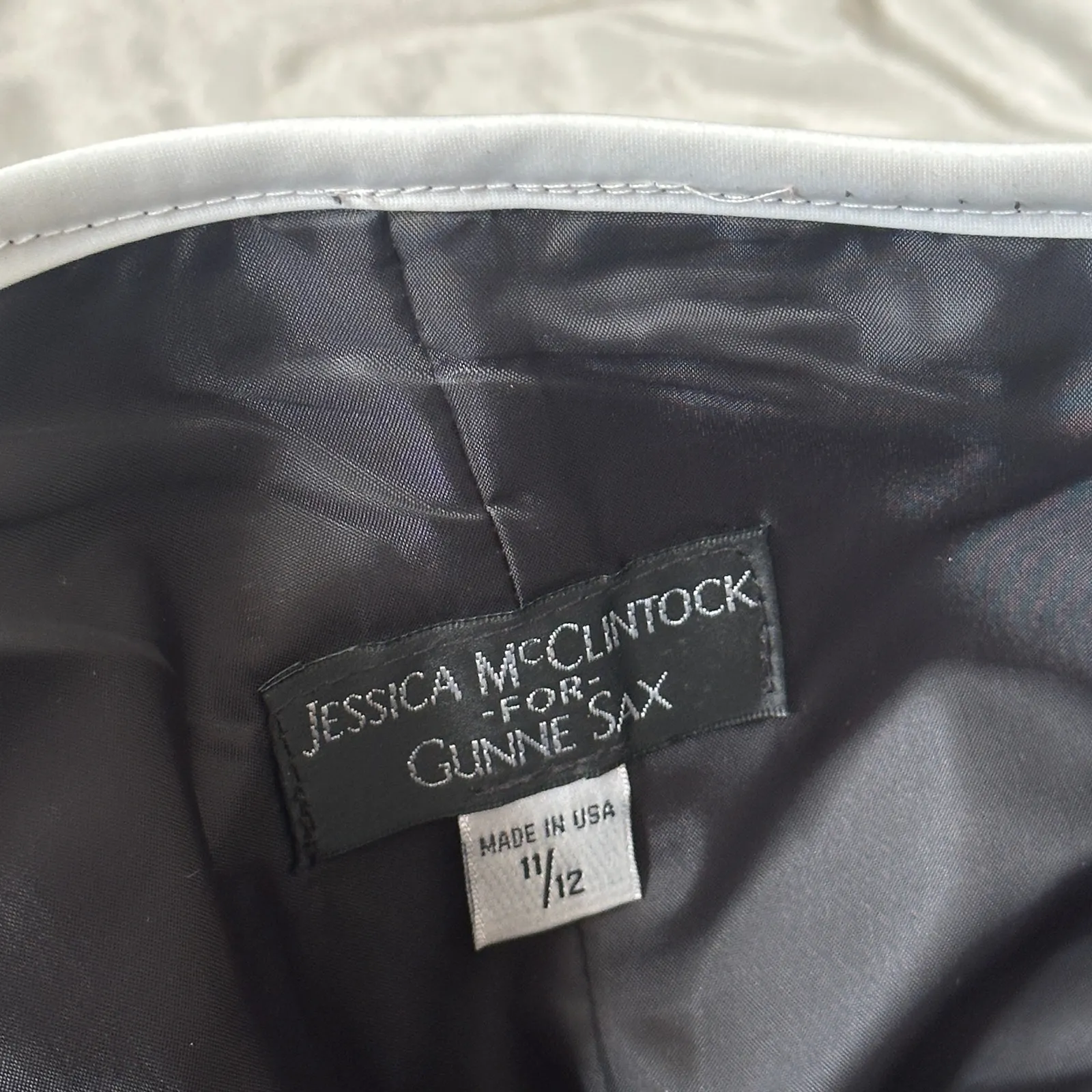 NWT Vtg Gunne Sax Formal Mini Dress Strapless Mini Black White Lace Homecoming - Image 8