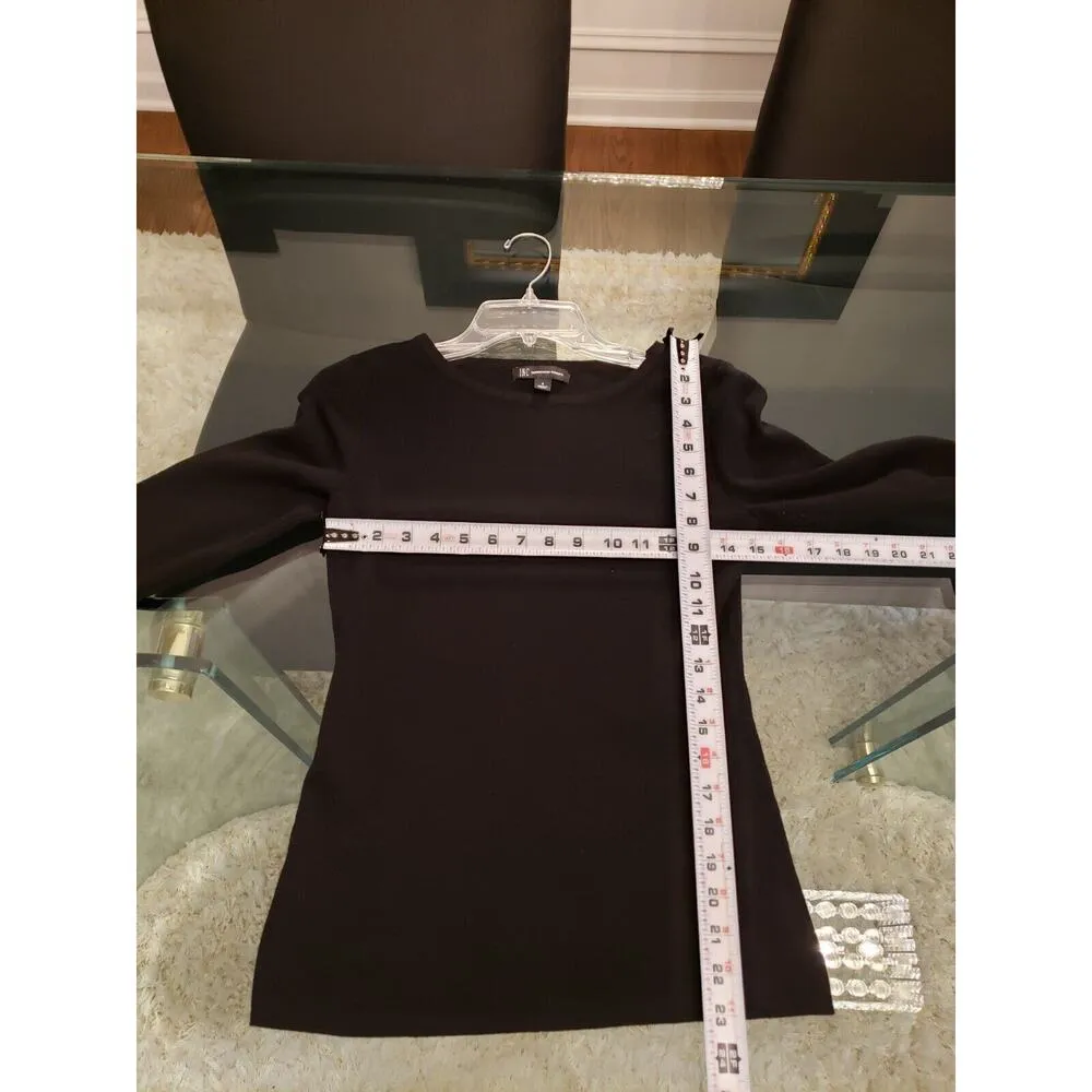 I.N.C. International Concepts Women's Black Round Neck Flared Sleeve Sweater S - Image 4