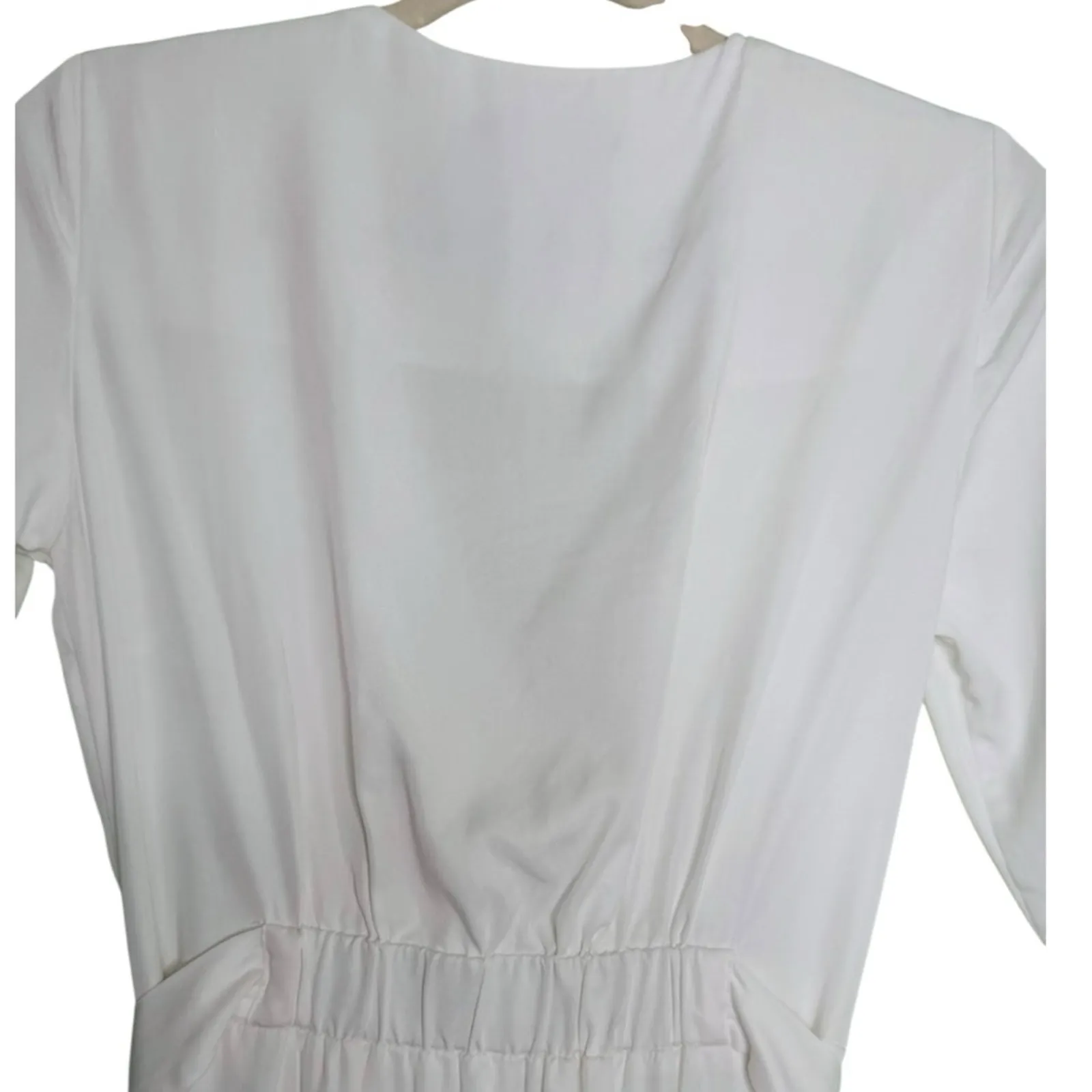 TRF Collection Zara White Long Dress With Buttons and Sash Size XS - Image 8