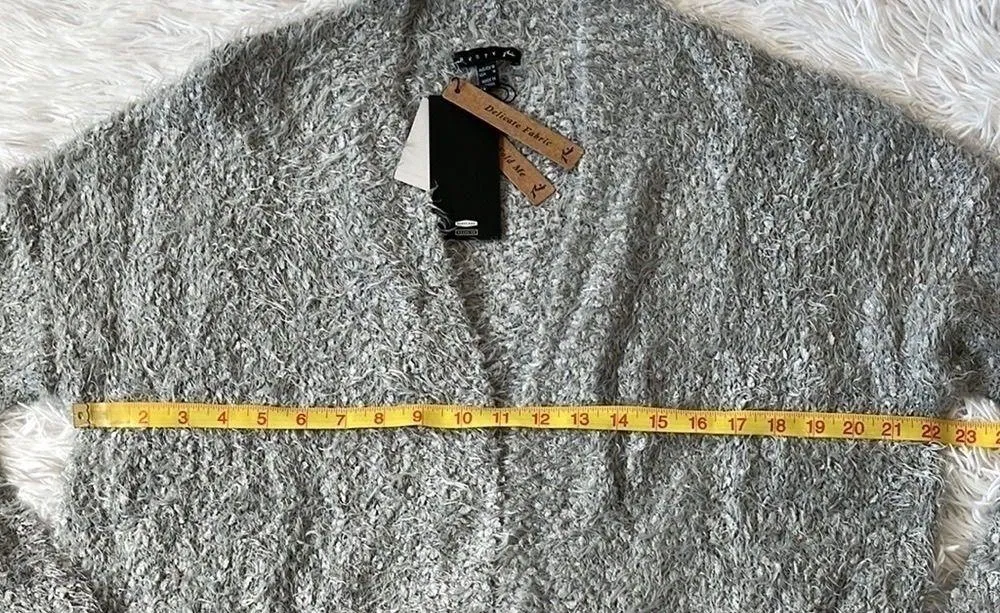 RUSTY Women’s v neck Butter cardigan Knot sweater in grey Marl size Medium - Image 6