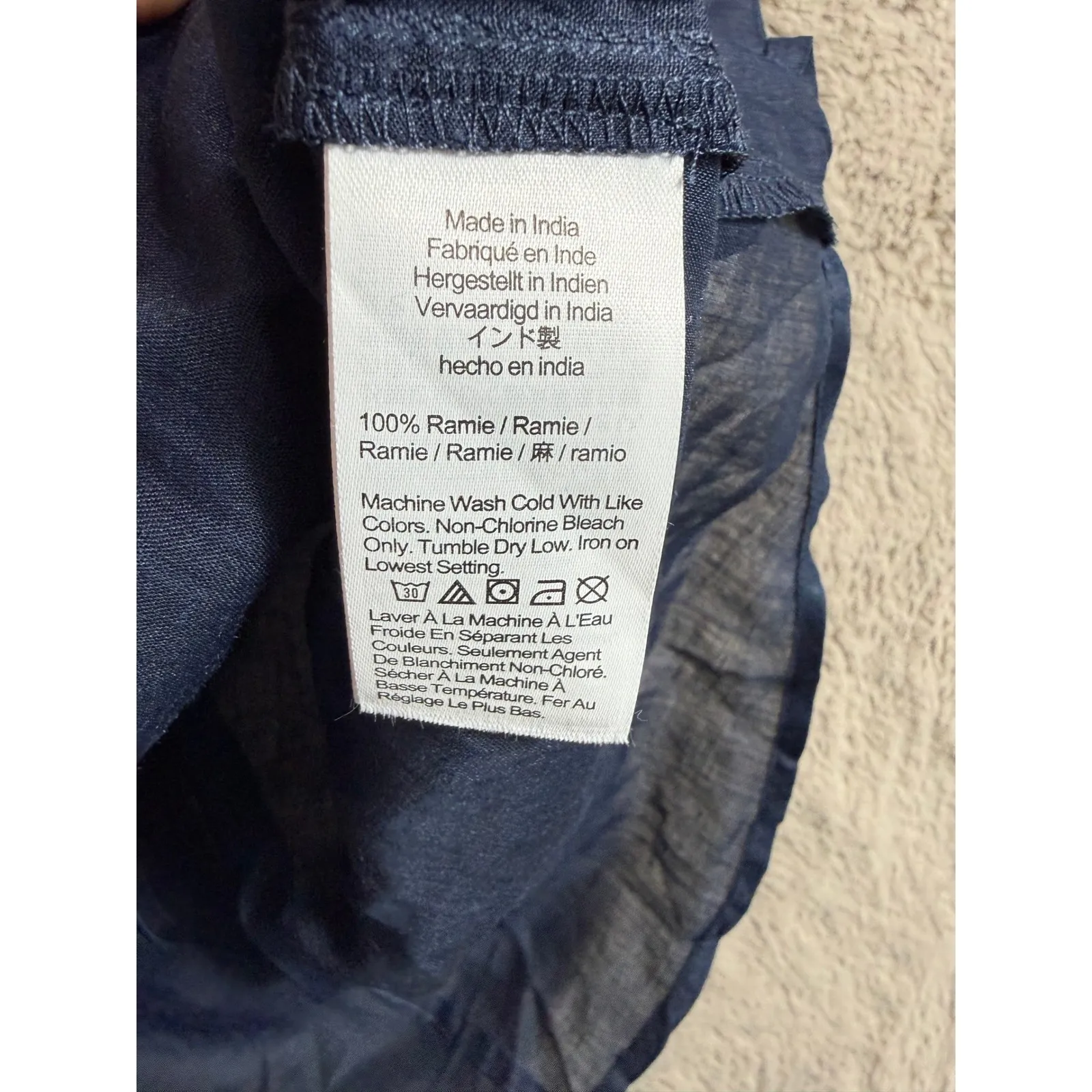 NWOT J.Crew Women XS Navy Ramie V - Image 7