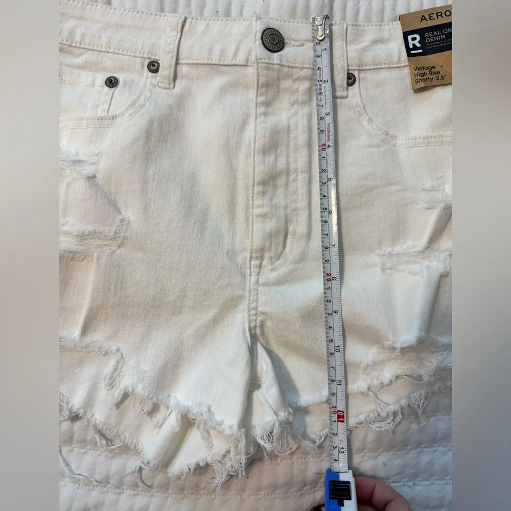 NWT Aeropostale High Rise Shorts Size 10 White - Image 7