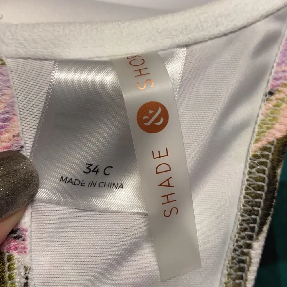 Shade & Shore Bikini Top Tropical Floral Swimsuit Swim 34C M New - Image 6