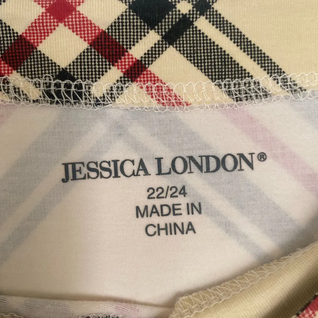 Jessica London 3/4 Length Sleeve Plaid Women's Top - Image 4