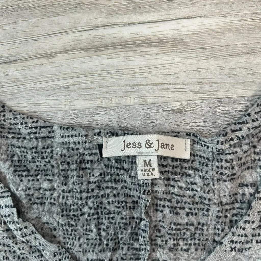 Jess & Jane Grey Mineral Wash New York Newsprint Tunic I42 Gray Size M - Image 2