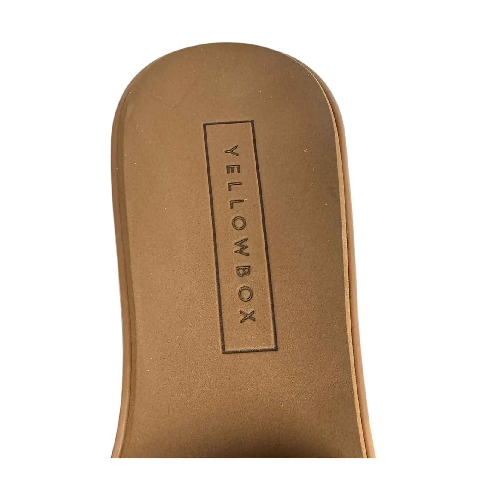 Yellow Box Aulani Jelly Slides Sandals Womens 7 Nude Almond Tan Resin Chain - Image 4